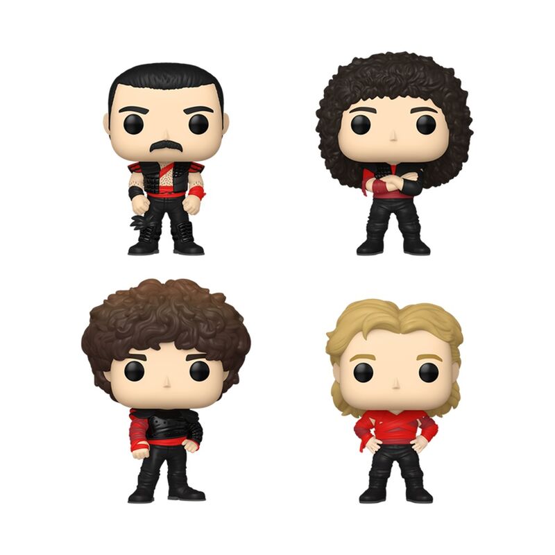Funko pop! queen: radio gaga - pack de 4: freddie mercury, brian may, john deacon, roger taylor