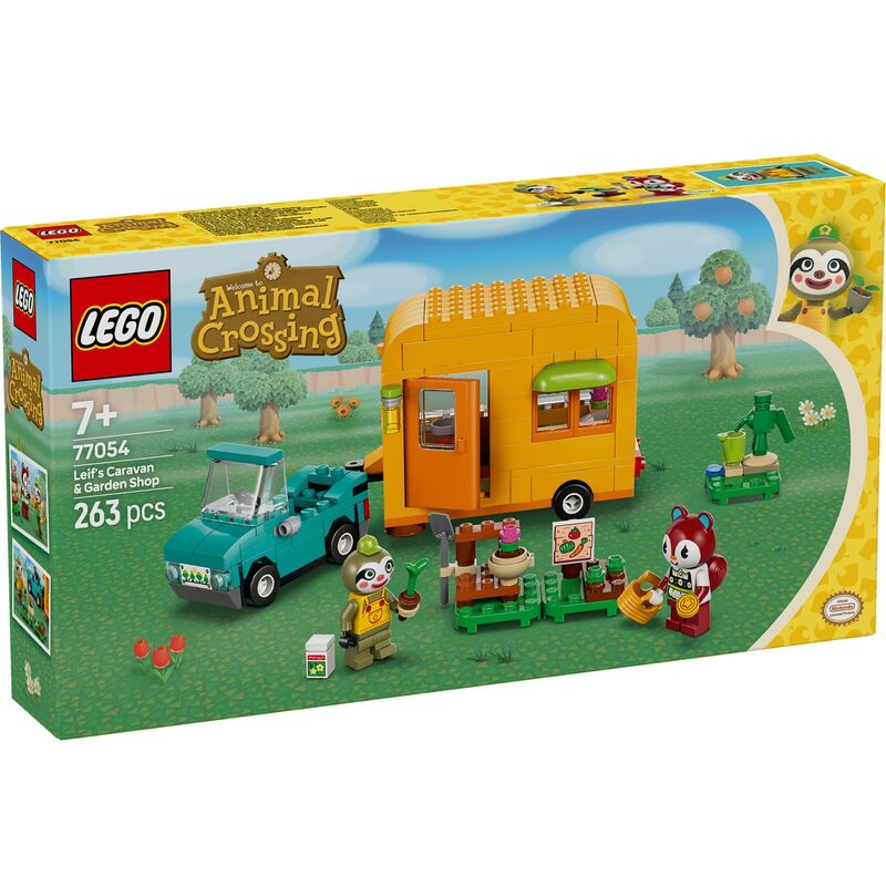 Lego animal crossing - caravana de gandulio y tienda de jardinería