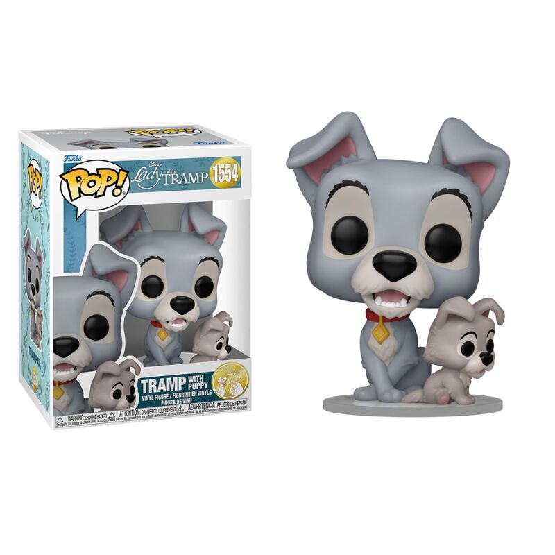 Funko pop disney: la dama y el vagabundo - vagabundo con cachorro