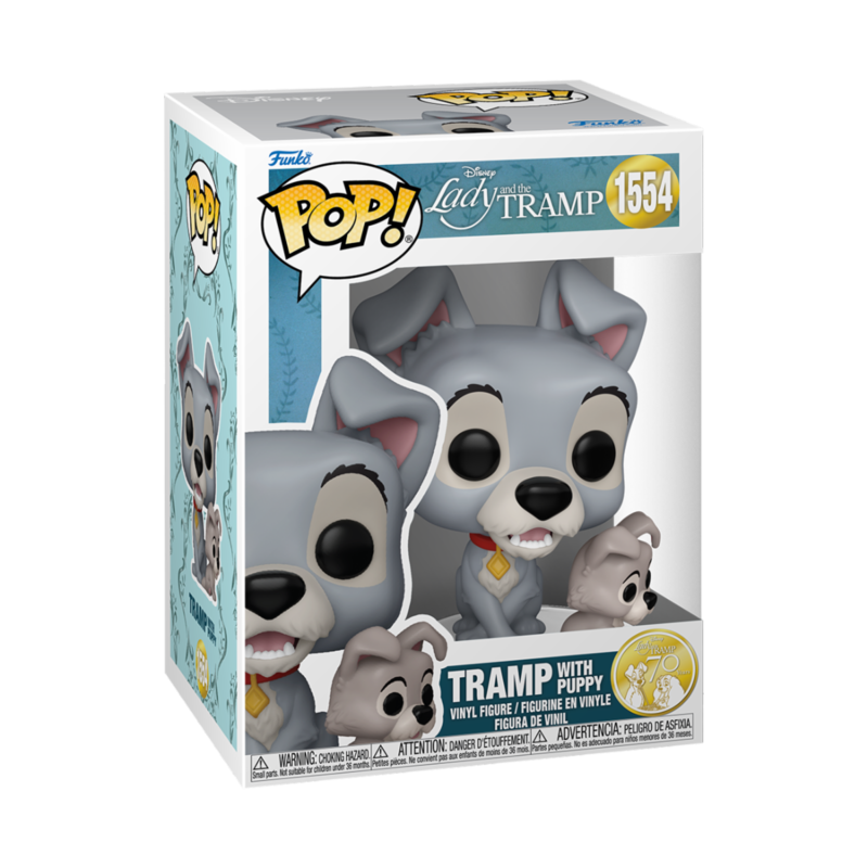 Funko pop disney: la dama y el vagabundo - vagabundo con cachorro