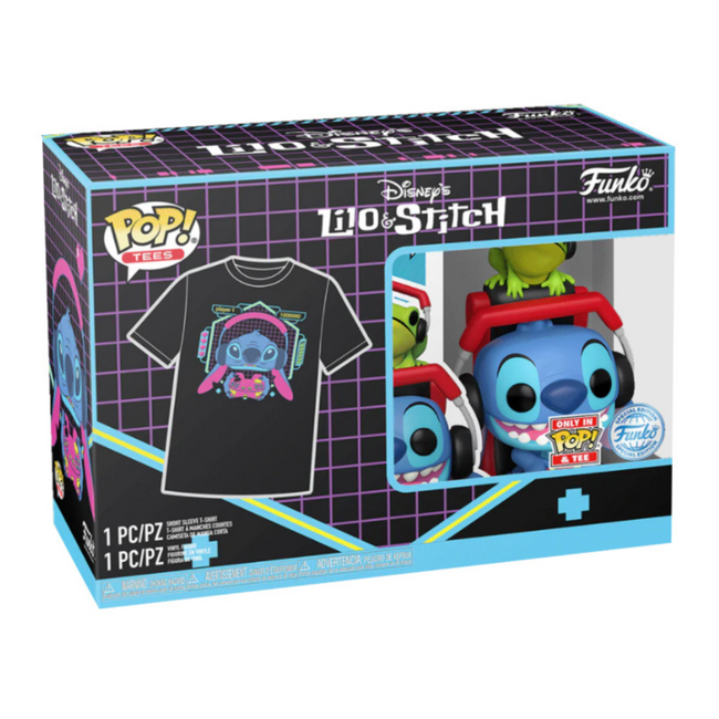 Funko pop! tees: lilo & stitch - stitch gamer con rana + camiseta talla m Main Image