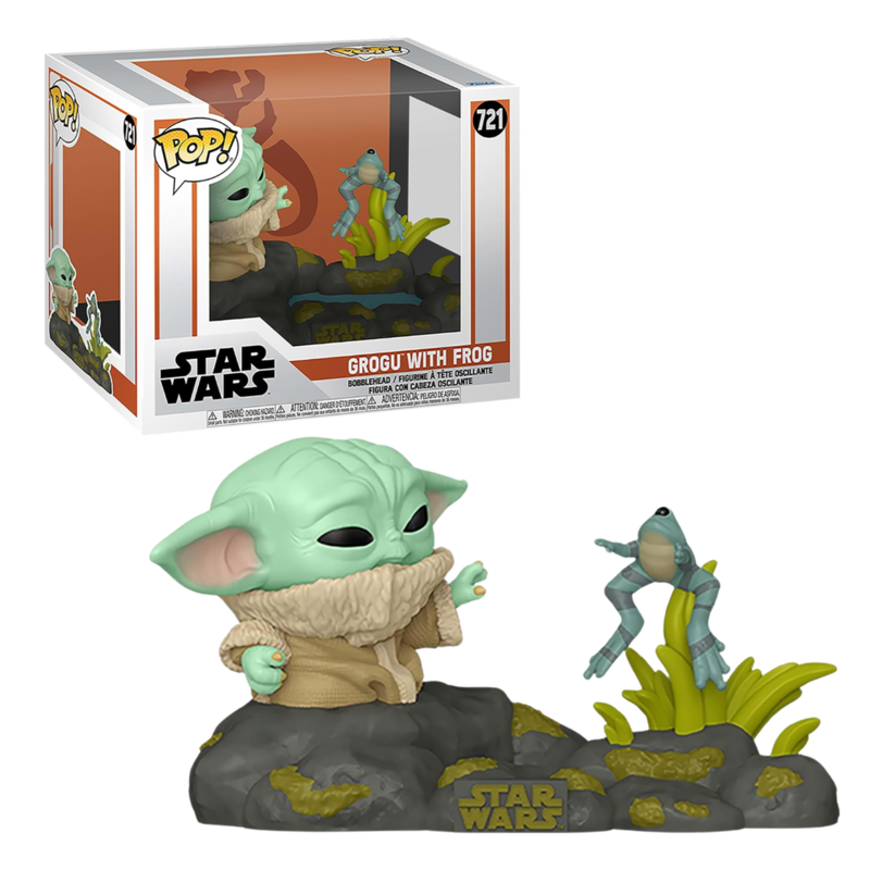 Funko pop! deluxe star wars: the mandalorian - grogu con la rana