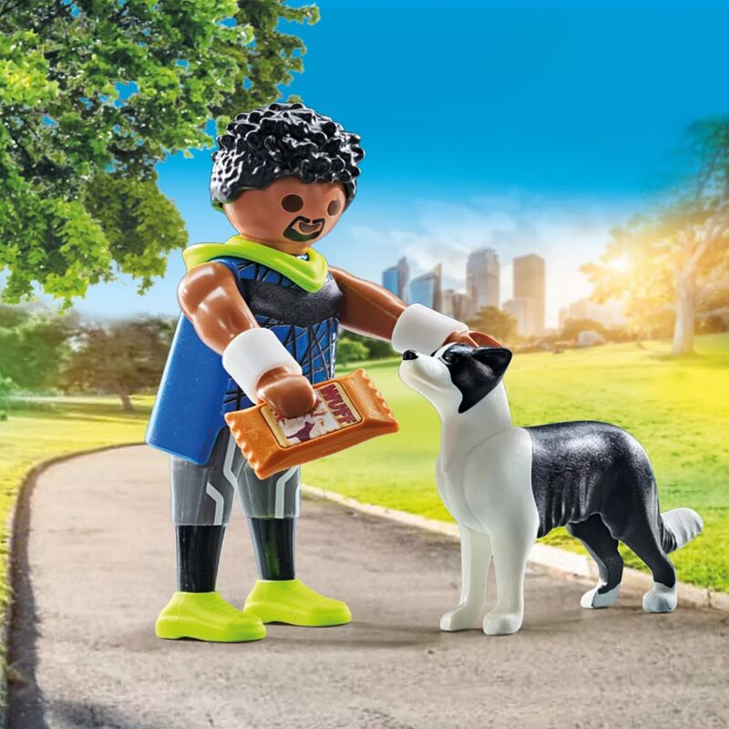 Playmobil - corredor con border collie