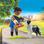 Playmobil - corredor con border collie