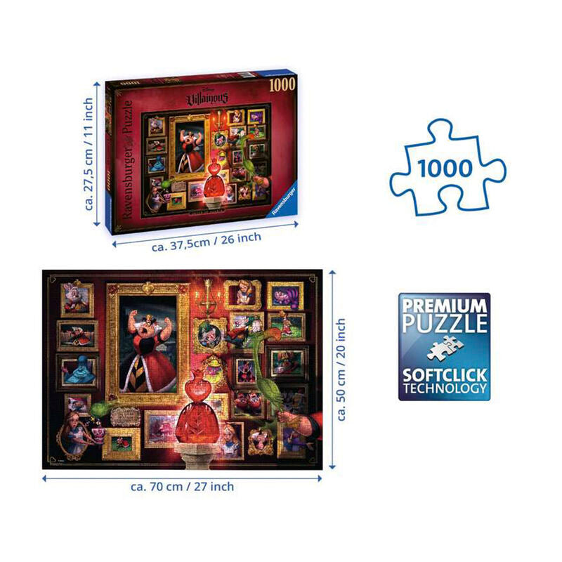 Ravensburger puzle - villanos de disney: reina de corazones 1000 piezas