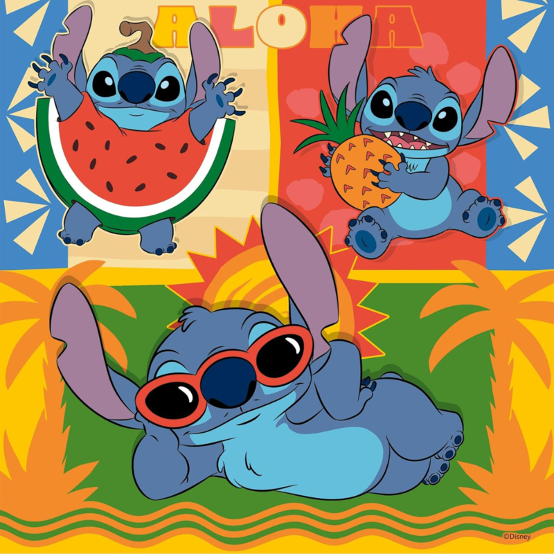 Ravensburger puzle - disney stitch 3x49 piezas