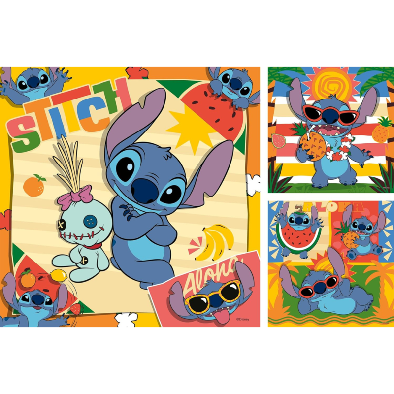 Ravensburger puzle - disney stitch 3x49 piezas