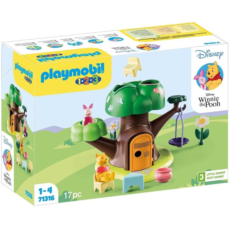 Playmobil 1.2.3 & disney - winnie the pooh y piglet en la casa del árbol