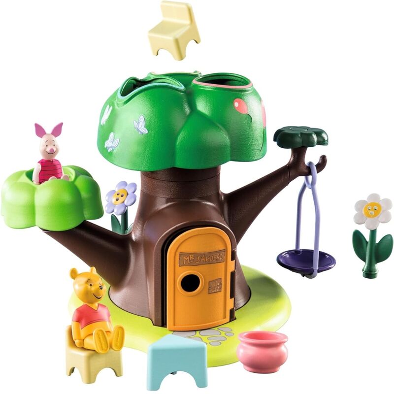 Playmobil 1.2.3 & disney - winnie the pooh y piglet en la casa del árbol