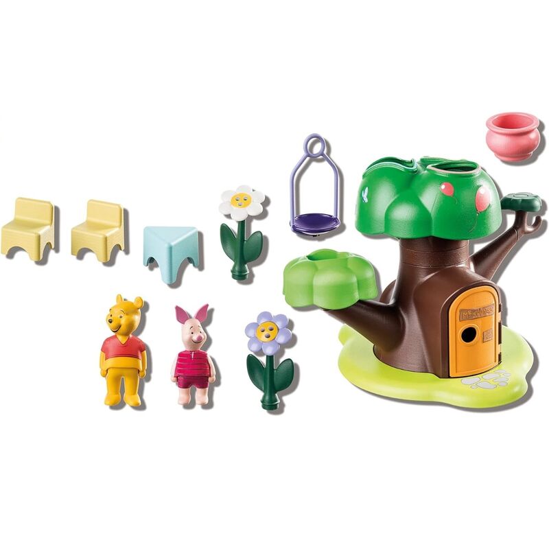 Playmobil 1.2.3 & disney - winnie the pooh y piglet en la casa del árbol