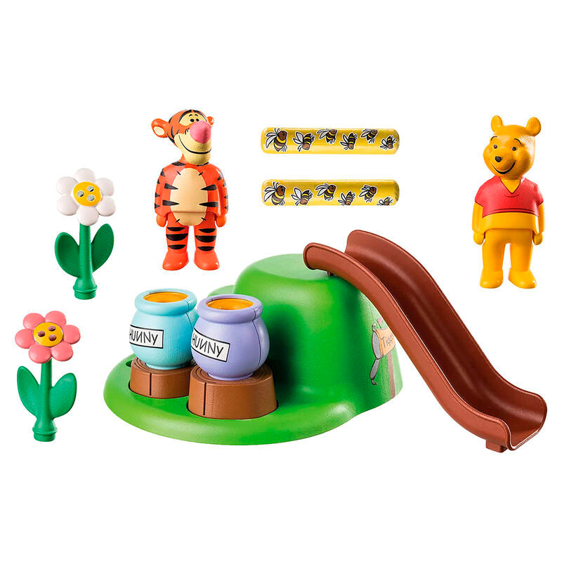 Playmobil 1.2.3 & disney - el jardín de las abejas de winnie the pooh y tigger