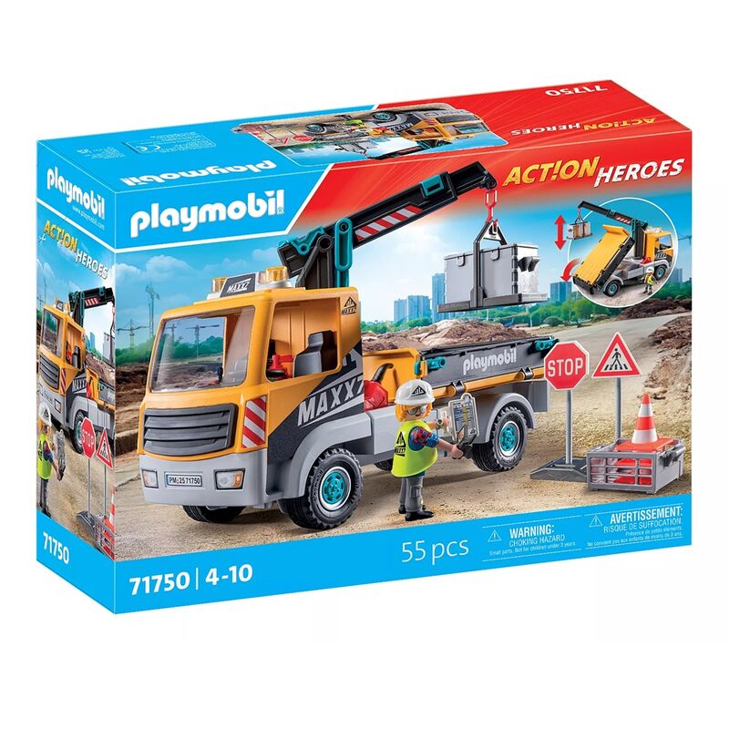 Playmobil - camión de construcción con grúa