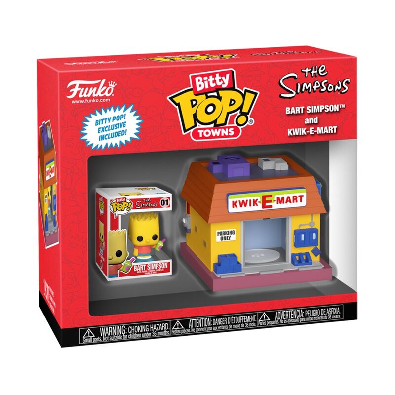 Funko bitty pop! town los simpson - bart simpson con badulaque