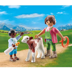 Playmobil duo pack - granjera con ternero