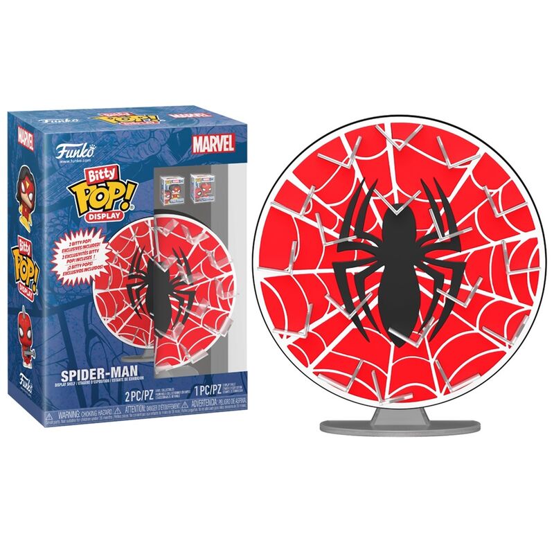 Funko bitty pop! display: marvel - soporte red de spider-man