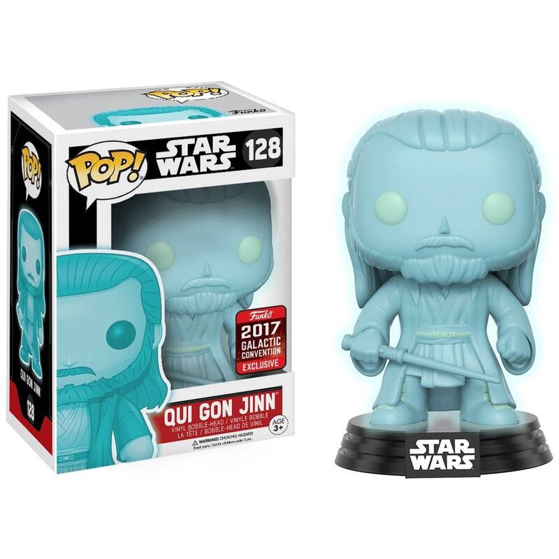 Funko pop! star wars - qui-gon jinn holográfico 2017 galactic convention