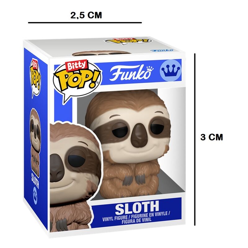 Funko bitty pop! accesorios - pack de perezoso y 3 protectores de pin
