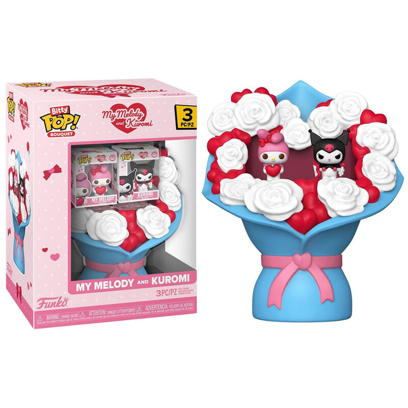 Funko bitty pop bouquet hello kitty: sanrio valentines - my melody y kuromi