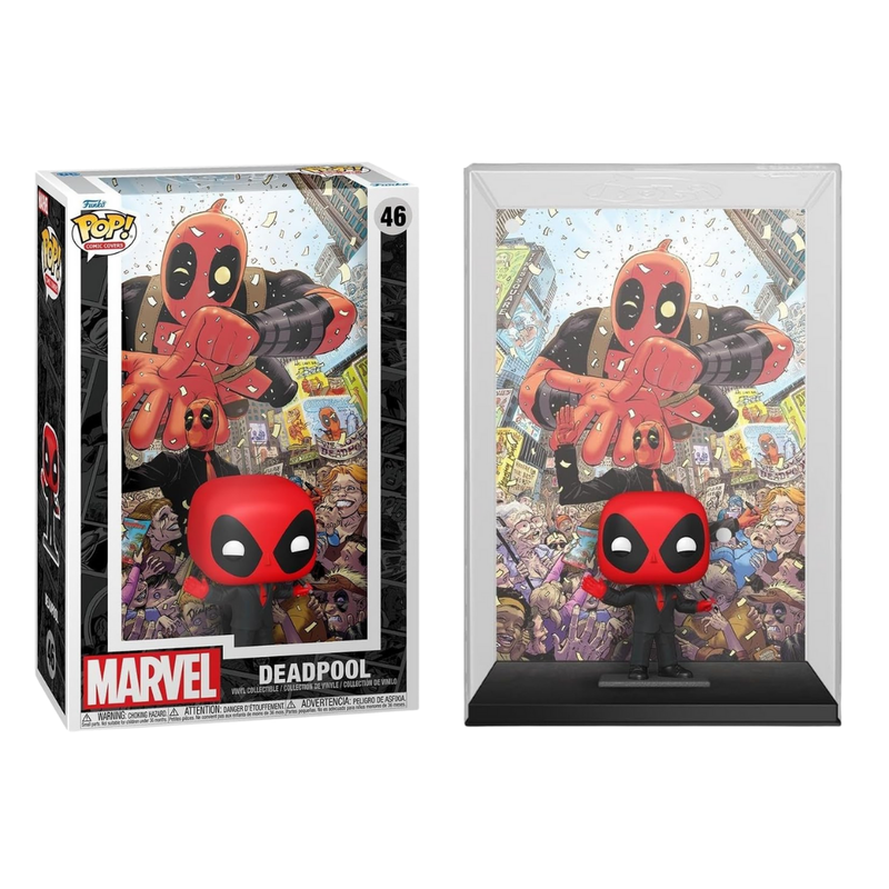 Funko pop! comic covers marvel - deadpool con traje negro