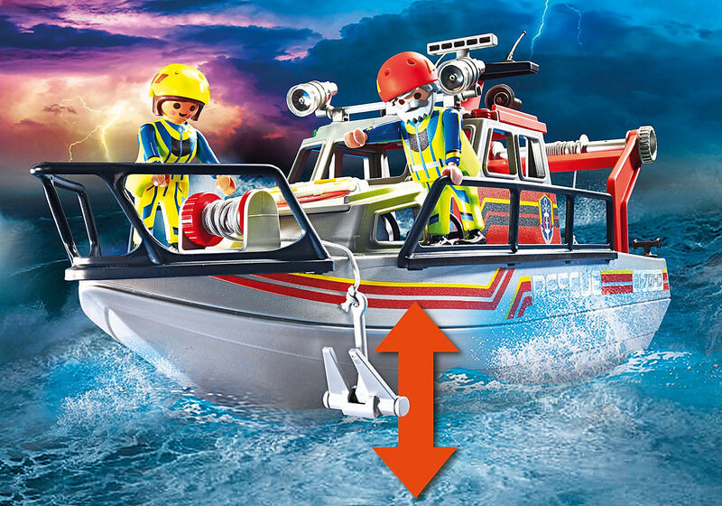 Playmobil - rescate marítimo: rescate de bomberos con barco