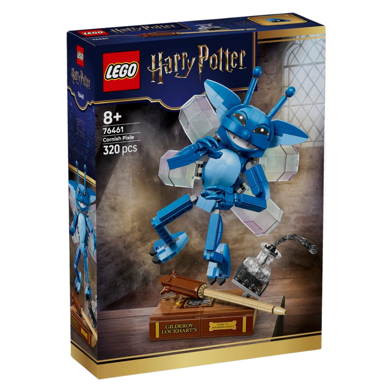 Lego harry potter  duendecillo de cornualles con libro y varita de gilderoy lockhart
