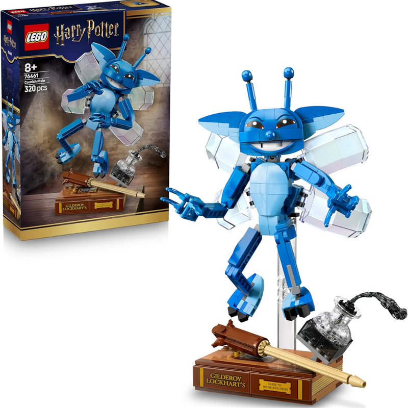Lego harry potter  duendecillo de cornualles con libro y varita de gilderoy lockhart