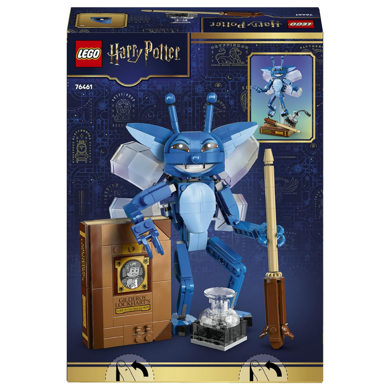 Lego harry potter  duendecillo de cornualles con libro y varita de gilderoy lockhart