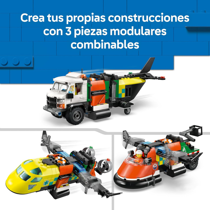 Lego city - remix: avión, camión técnico y aerodeslizador