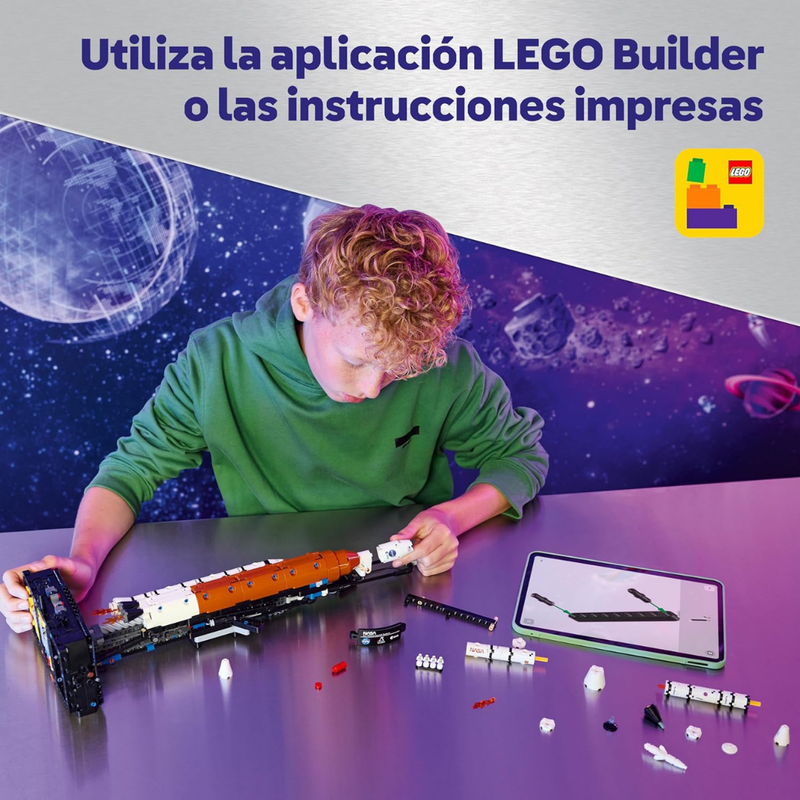 Lego technic - cohete del sistema de lanzamiento espacial nasa artemis