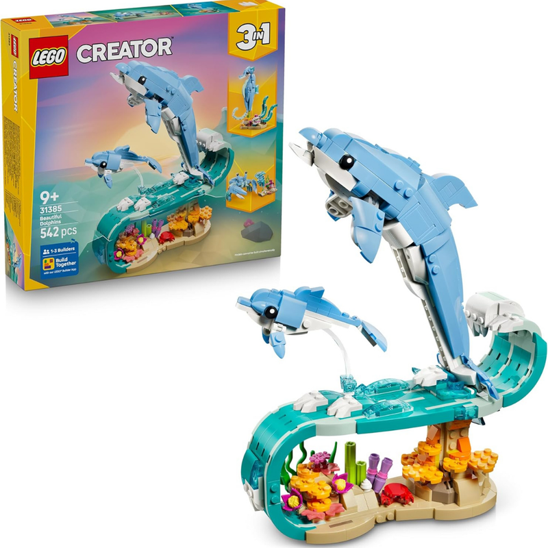 Lego creator 3en1 - animales marinos: hermosos delfines