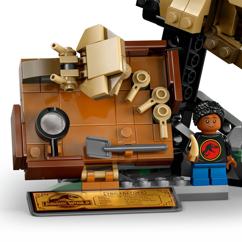 Lego jurassic world  fósiles de dinosaurio: cráneo de triceratops