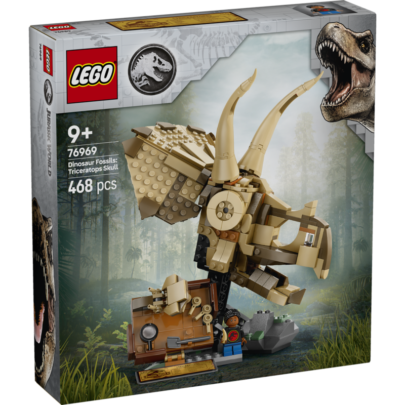 Lego jurassic world  fósiles de dinosaurio: cráneo de triceratops