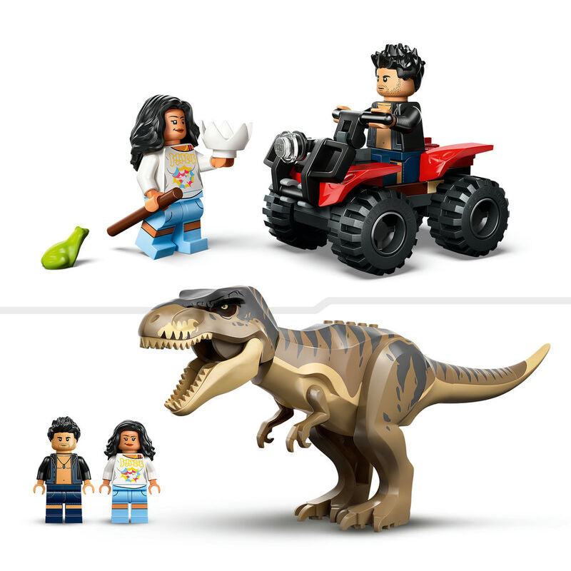 Lego jurassic world  huida por el río y t. rex a la caza