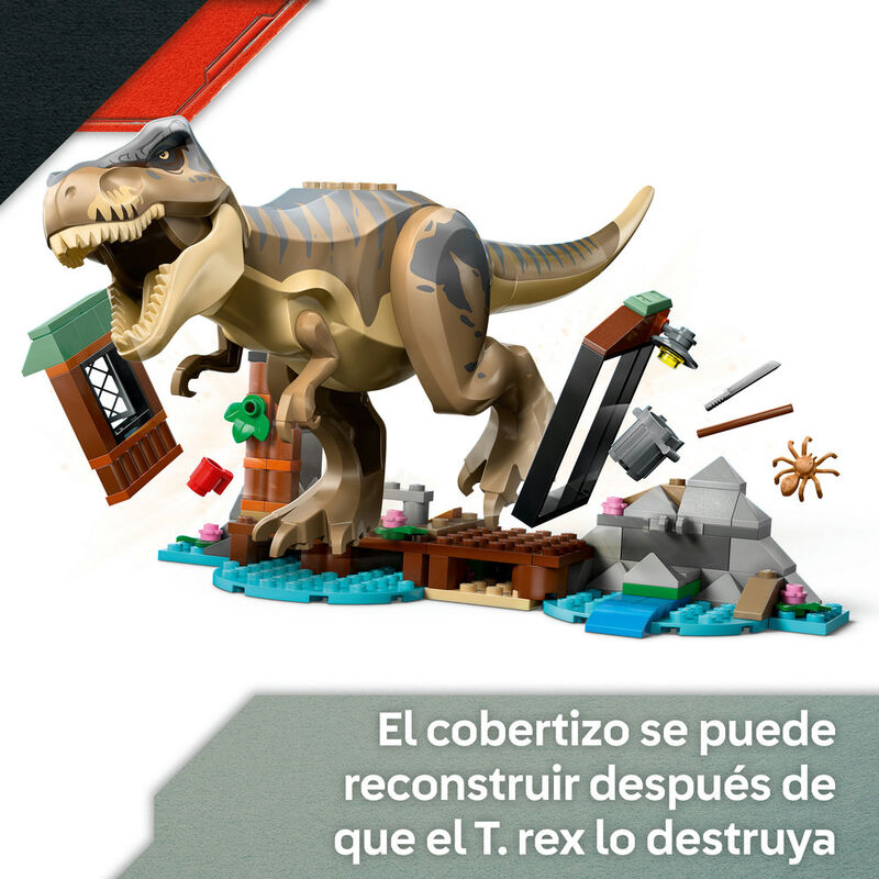 Lego jurassic world  huida por el río y t. rex a la caza