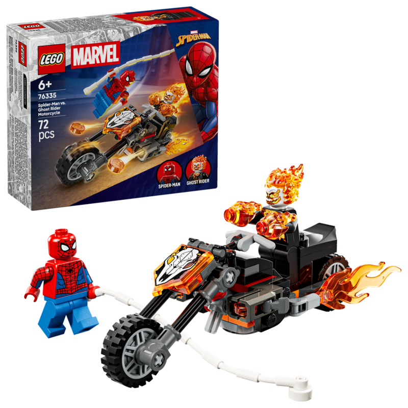 Lego marvel - spider-man vs moto del motorista fantasma