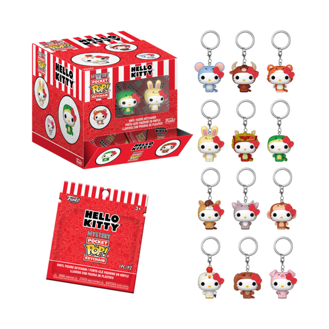Pop keychain! llavero sorpresa: hello kitty animales Hover Image