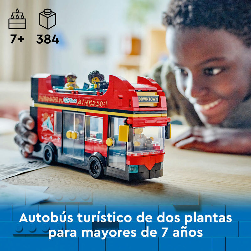 Lego city - autobús turístico rojo de dos plantas