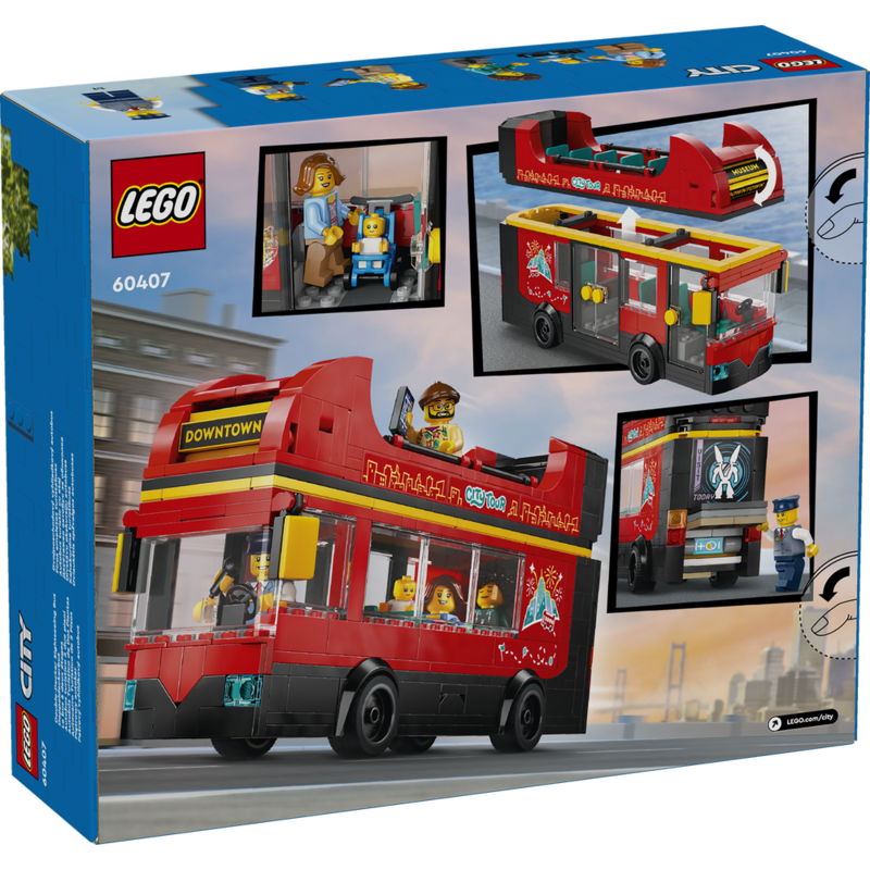 Lego city - autobús turístico rojo de dos plantas