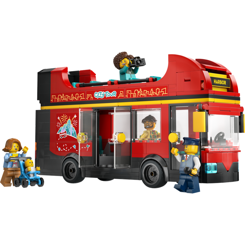 Lego city - autobús turístico rojo de dos plantas