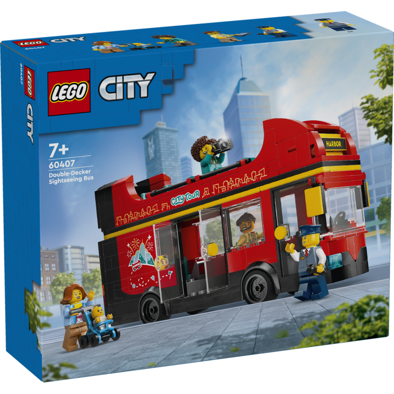 Lego city - autobús turístico rojo de dos plantas