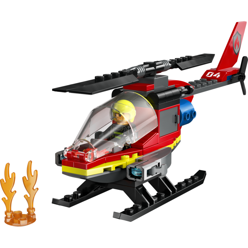 Lego city - helicóptero de rescate de bomberos
