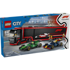 Lego city - camión de f1 con coches de f1 rb20 y amr24
