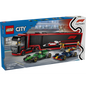 Lego city - camión de f1 con coches de f1 rb20 y amr24