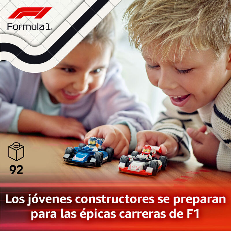 Lego city - coches de f1 williams racing y haas f1