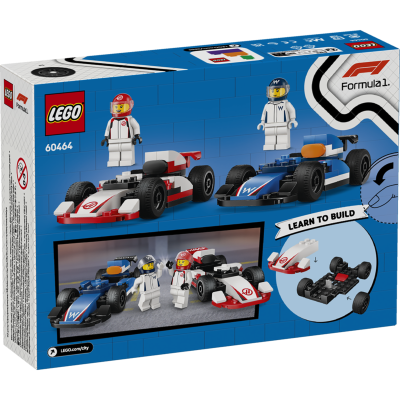 Lego city - coches de f1 williams racing y haas f1