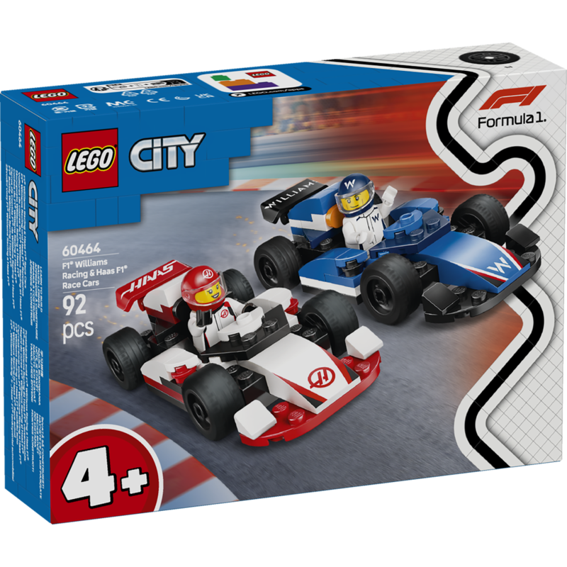 Lego city - coches de f1 williams racing y haas f1