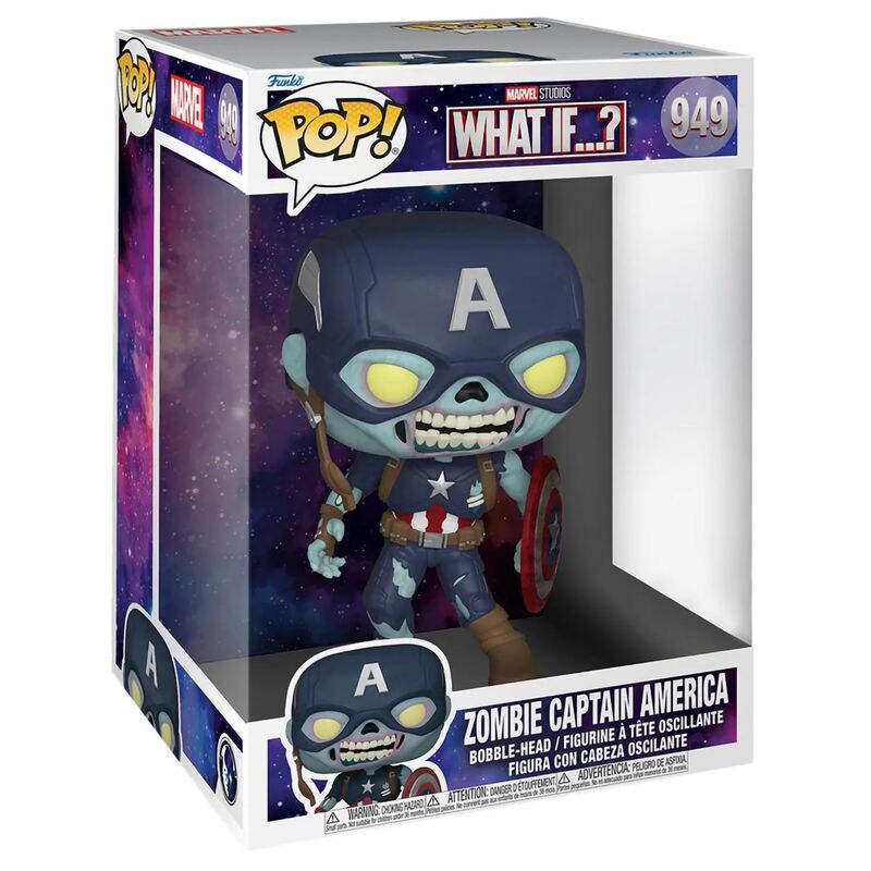 Funko pop! what if...? marvel - capitán américa zombi exclusivo 25 cm