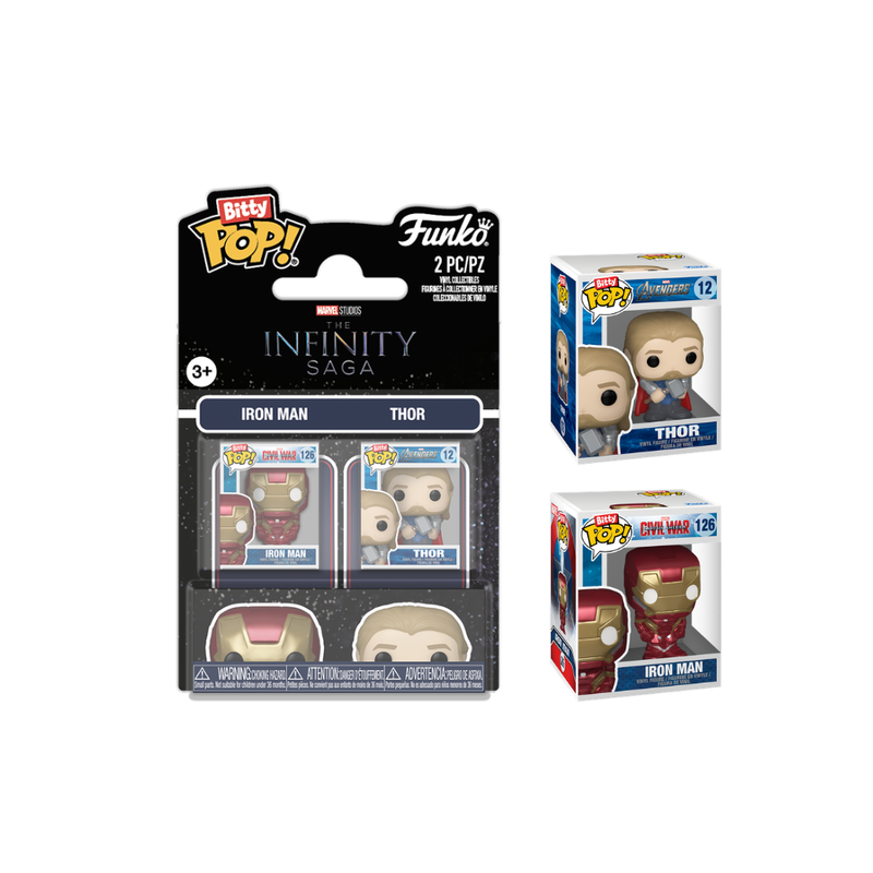 Funko bitty pop 2pk marvel infinity saga- iron man & thor