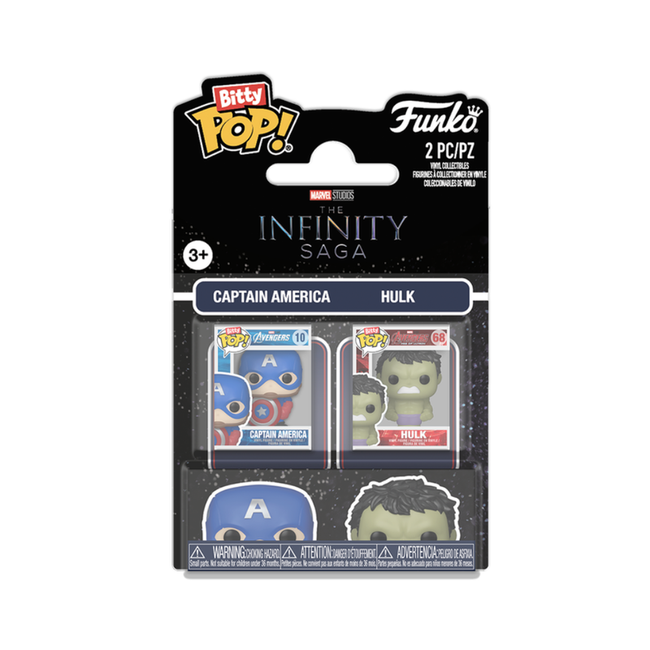 Funko bitty pop 2pk marvel infinity saga- capitan america & hulk Main Image