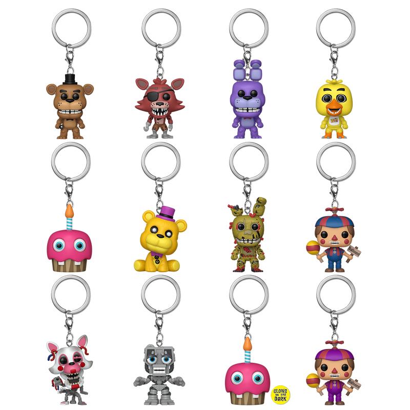 Pop! keychain: fnaf classic (sobre sorpresa)- pack de 3